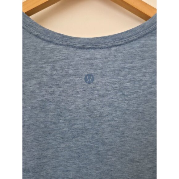 Lululemon Love Sleeveless Heathered Neptune Blue Pima Cotton Athleisure Tank 6 - Picture 6 of 8